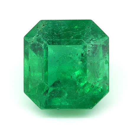 0.99 ct Emerald Cut Natural Emerald : Grass Green