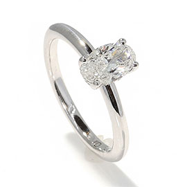 14K White Gold Solitaire Ring : 0.76 cttw Lab Grown Diamonds