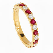 14K Yellow Gold 1.50cttw Diamond & Ruby Band