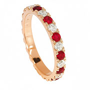 14K Rose Gold 1.50cttw Diamond & Ruby Band