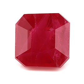 1.31 ct Asscher Cut Natural Ruby : Deep Red