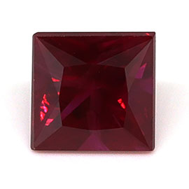 0.38 ct Princess Cut Natural Ruby : Rich Red