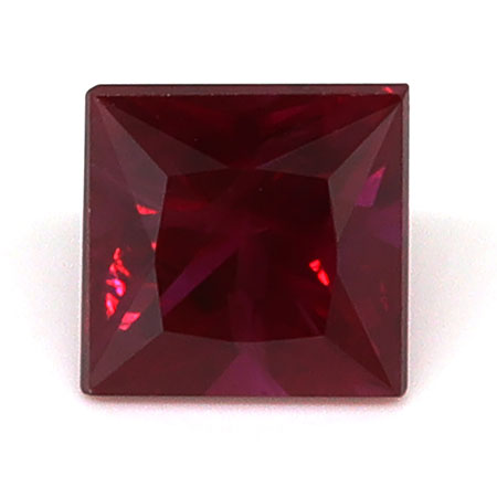 0.38 ct Princess Cut Natural Ruby : Rich Red