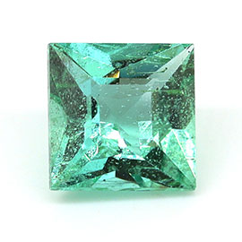 0.45 ct Princess Cut Natural Emerald : Light Green