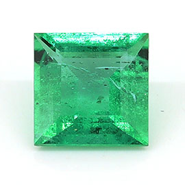0.30 ct Princess Cut Natural Emerald : Grass Green