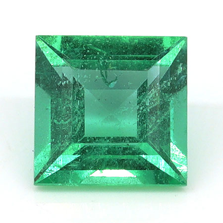 0.53 ct Princess Cut Natural Emerald : Grass Green