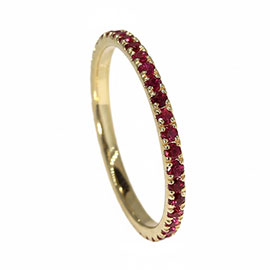 14K Yellow Gold Band : 1.00 cttw Rubies