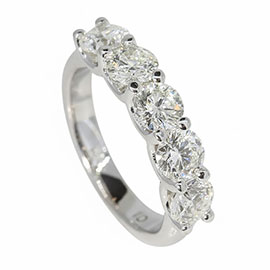 14K White Gold Multi Stone Ring : 1.50 ct Diamonds