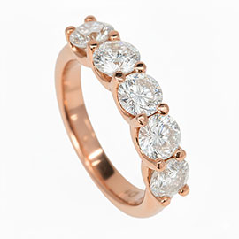 14K Rose Gold Multi Stone Ring : 1.50 ct Diamonds