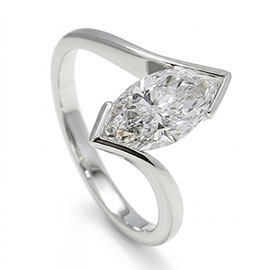 14K White Gold Solitaire Ring : 1.00 ct Diamond