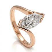 14K Rose Gold 1.00ct Diamond Ring