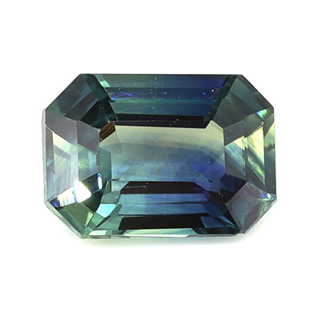 1.03 ct Emerald Cut Natural Blue Sapphire : Greenish Blue