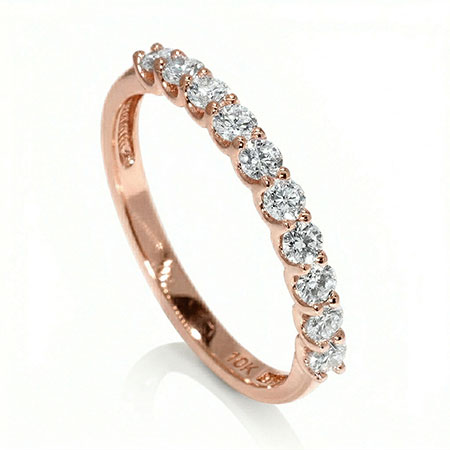 14K Rose Gold Band : 0.50 ct Diamonds