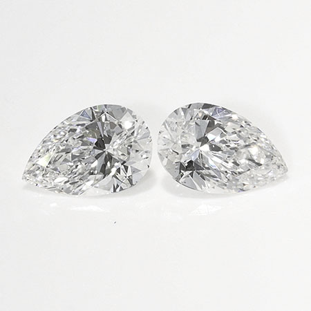 0.50 cttw Pair of Pear Shape Natural Diamonds : E / SI1