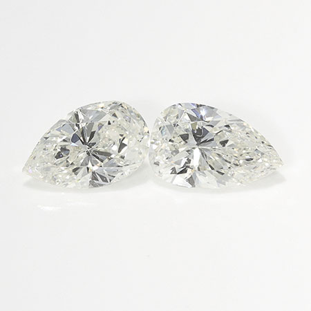 1.00 cttw Pair of Pear Shape Natural Diamonds : I / SI2