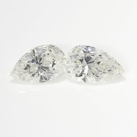 1.00 cttw Pair of Pear Shape Natural Diamonds : I / SI2