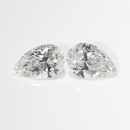 0.54 cttw Pair of Pear Shape Natural Diamonds : F / VS2