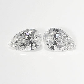 0.54 cttw Pair of Pear Shape Natural Diamonds : F / VS2