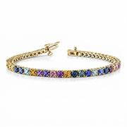 14K Yellow Gold 16.00cttw Sapphire Bracelet