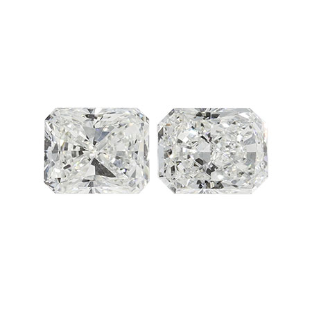 0.95 cttw Pair of Radiant Natural Diamonds : H / VVS2