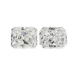 0.95 cttw Pair of Radiant Natural Diamonds : H / VVS2