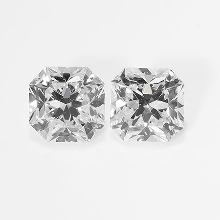 0.85 cttw Pair of Radiant Natural Diamonds : F / VVS2