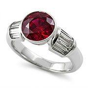 18K White Gold 3.00cttw Ruby & Diamond Ring