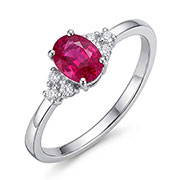 14K White Gold 0.59cttw Ruby & Diamond Ring