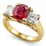 18K Yellow Gold 1.50cttw Ruby & Diamond Ring