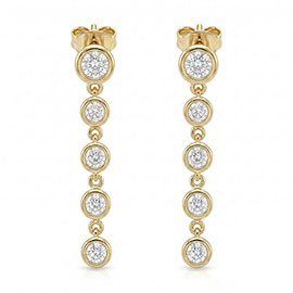 14K Yellow Gold Drop Earrings : 1.20 cttw Diamonds