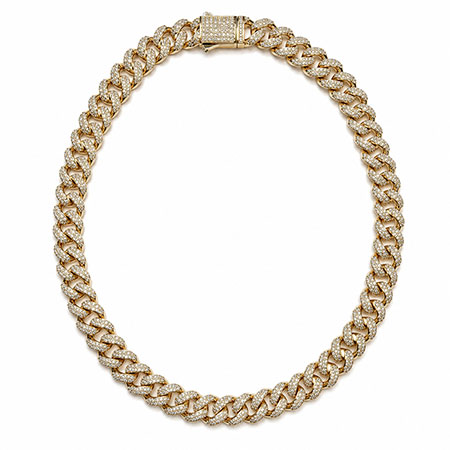 14K Yellow Gold Multi Stone Necklace : 10.00 cttw Diamonds