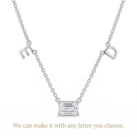 14K White Gold Solitaire Pendant : 0.70 cttw Diamond