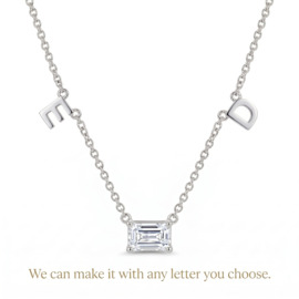 14K White Gold Solitaire Pendant : 0.70 cttw Diamond