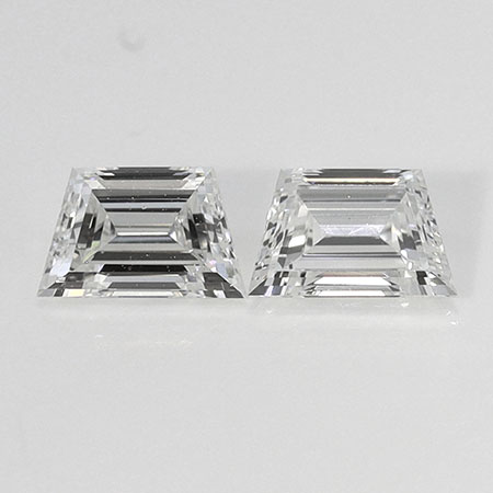 0.54 cttw Pair of Trapezoid Natural Diamonds : H / VS1
