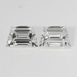 0.54 cttw Pair of Trapezoid Natural Diamonds : H / VS1