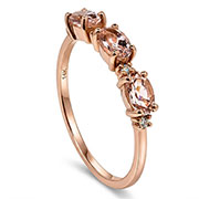 14K Rose Gold 1.53cttw Morganite & Diamond Ring