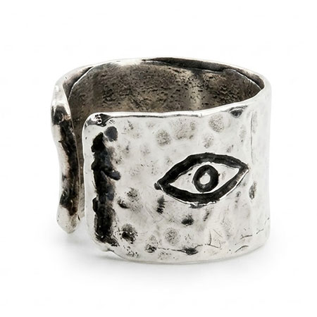 Sterling Silver 925 Unisex Texture(eye) Ring