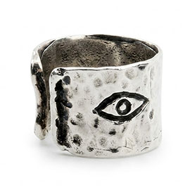 Sterling Silver 925 Unisex Texture(eye) Ring