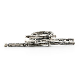 Sterling Silver 925 Unisex Set of 3 Bamboo rings