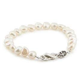 Sterling Silver  Bracelet &  Pearls Unisex Bracelet