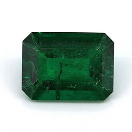 1.40 ct Emerald Cut Natural Emerald : Deep Rich Green