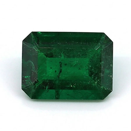 1.40 ct Emerald Cut Natural Emerald : Deep Rich Green