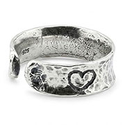 Sterling Silver  Unisex Heart Band