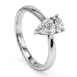 14K White Gold Solitaire Ring : 1.00 ct Lab Grown Diamond