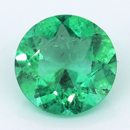 0.73 ct Round Natural Emerald : Fine Grass Green