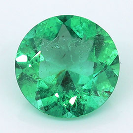 0.73 ct Round Natural Emerald : Fine Grass Green
