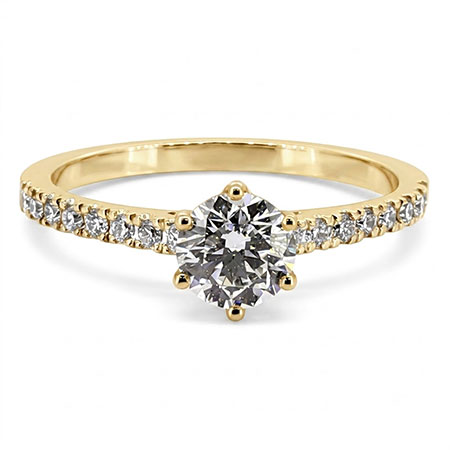 18K Yellow Gold Multi Stone Ring : 0.92 cttw Diamonds