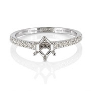18K White Gold 0.25cttw Diamond Setting