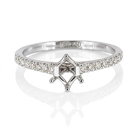 18K White Gold Multi Stone Setting : 0.25 cttw Diamonds