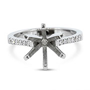 18K White Gold 0.12cttw Diamond Setting